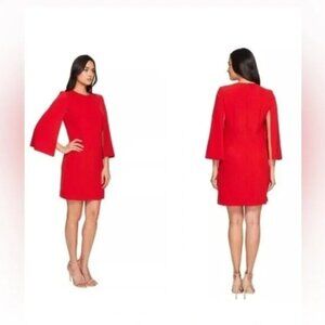 Tahari ASL Black Cape Sleeve Dress Size 4